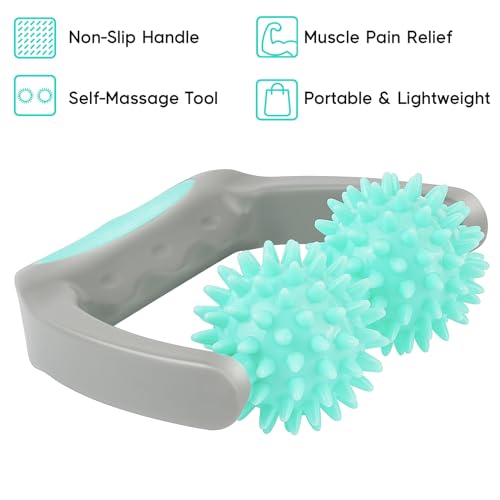 Coolife Fascia Release Spiky Massage Roller, Muscle Cellulite Massager | Deep Tissue Massage Tool for Neck Shoulder Legs, 2 Balls Pressure Trigger Point Myofascial Manual Body Massager for Women Men