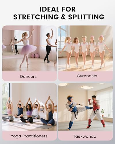 Split Machine, Leg Stretcher Splits Machine for Flexibility, 0-180° Adjustable Home Stretch Machine for Balle, Cheerleading Dance, Gymnastics and Other Sports, 330lbs Capacity - color: Pink