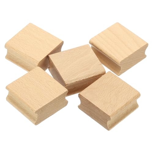 PATIKIL 40x40mm Blank Wood Rubber Stamp Mounts, 5Pcs Wooden Rubber Stamp Handle Hard Wooden Blocks for Making DIY Crafting, Brown - size: 40x40mm