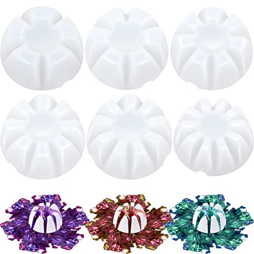 6 Pieces Flower Pour Cup for Paint Pouring 6/7/8/9/10 Slot Acrylic Paint Tools Supplies Flower Strainer for DIY and Creating Patterns Art Supplies(White) - color: White