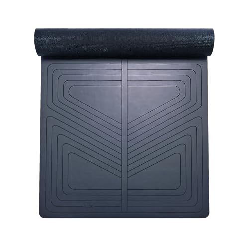 agoy PRO+ WARRIOR - Premium Non-Slip Yoga Mat – Eco-Conscious Design - PU Mat With Wet/Dry Grip+ - Focus Alignment - Lazer-Etched Technology - A Portable Standard Size Mat for All Styles of Yoga - color: GRAPHITE