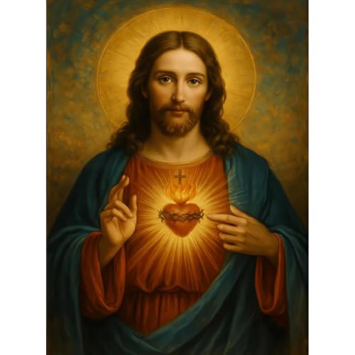 Christian Diamond Art Kits for Adults Cute Diamond Painting Kit Beginner | Vintage 5D DIY Jesus Funny Diamond Dots Full Drill Crafts for Gem Art Dot Art for Adults Home Wall Decor for Teens 12x16 in - color: DP04900