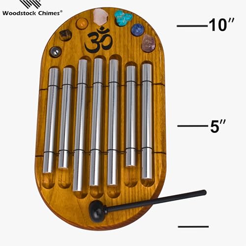 Woodstock Wind Chimes for Meditation, Yoga, Awareness, Relaxation, Metaphysical 11" Zenergy Chakra Chime Gifts (CC7Z)