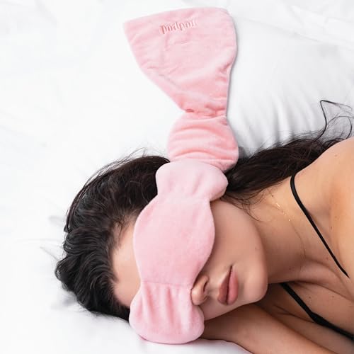 nodpod Patented Gentle Pressure Sleep Mask, Weighted Eye Mask - color: Blush Pink Cotton
