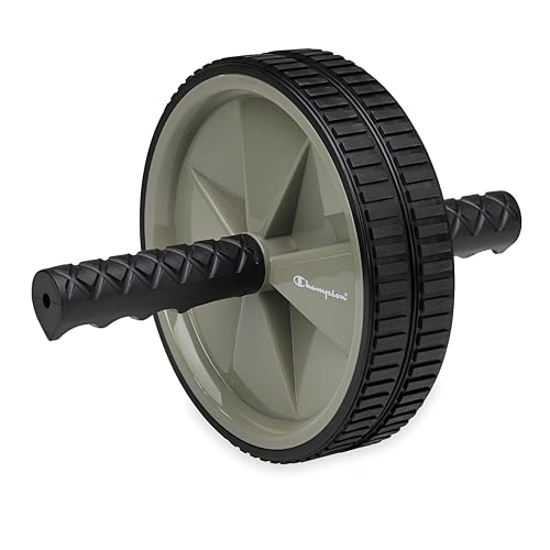 Champion Ab Roller Wheel, Dual Non-Skid Wheels (Grey/Black) | EVA Foam | Lightweight | Balance, Alignment & Flexibility