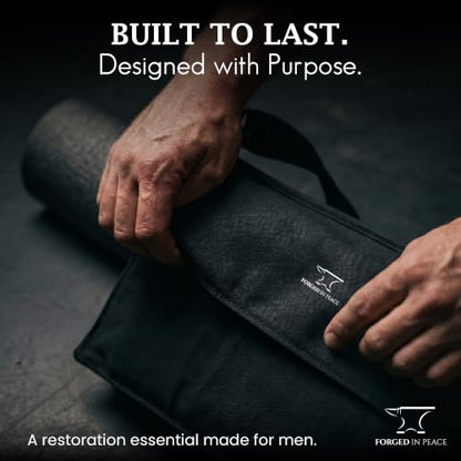 Men’s Yoga Mat Bag – Durable Canvas Carrier, Lightweight with Extra Storage for Gear & Accessories, Black