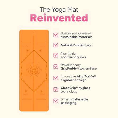 Liforme Special Yoga Mat - Patented Alignment Design, Ultimate Grip - color: Orange