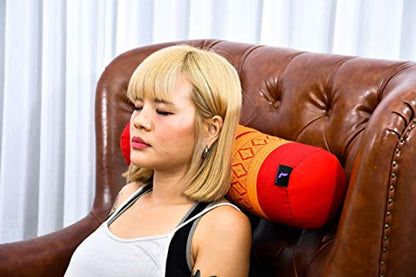 Leewadee Small Yoga Bolster – Shape-Retaining Cervical Neck Roll, Tube Pillow for Comfortable Reading, Kapok Filling, 22 x 6 x 6 inches - color: Sf02 - Orange