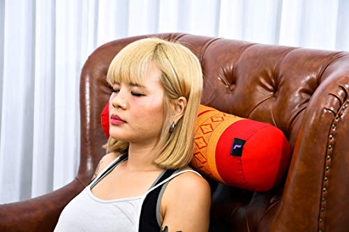 Leewadee Small Yoga Bolster – Shape-Retaining Cervical Neck Roll, Tube Pillow for Comfortable Reading, Kapok Filling, 22 x 6 x 6 inches - color: Sf02 - Orange
