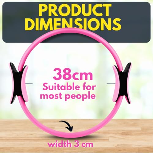 Pilates Ring 15-Inch, Magic Circle for Women, Fitness Ring for Core & Thighs, Yoga & Strength Training, Workout Ring for Home & Gym, Inner Thigh Toner, Pilates Accessory