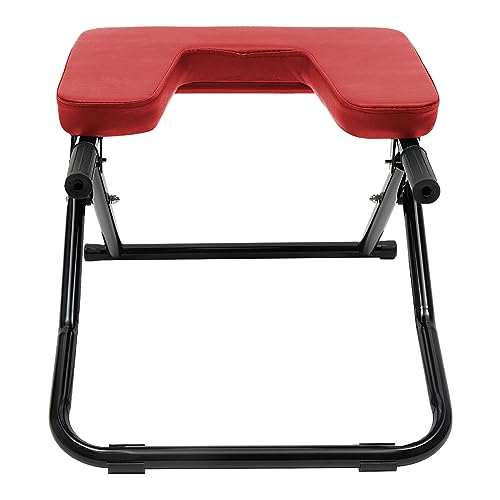 Yoga Headstand Bench, Yoga Inversion Chair, Inversion Chair, Headstand Trainer for Practice Head Stand, Shoulderstand and Strength Training - color: Red