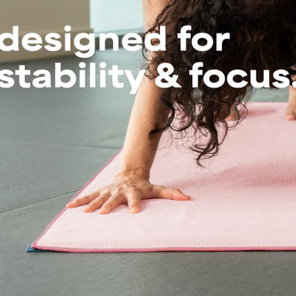 S&T INC. Aura Microfiber Yoga Mat Towel with Grip, 24" x 72", Pink | Silicone Grip Backing, Soft and Absorbent, Quick-Dry for Gym, Pilates, and Hot Yoga, Compact for Gym Bag, Machine Washable - color: Pink