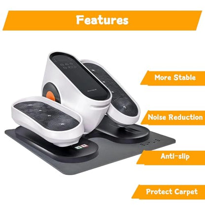 Under Desk Elliptical Equipment Mat, Electric Leg Foot Exerciser Machine Mat while Sitting for Seniors, Anti-slip and Lightweight Ellipse Rubber Matt to Protect Concrete, Hardwood Floors,Carpet, Large