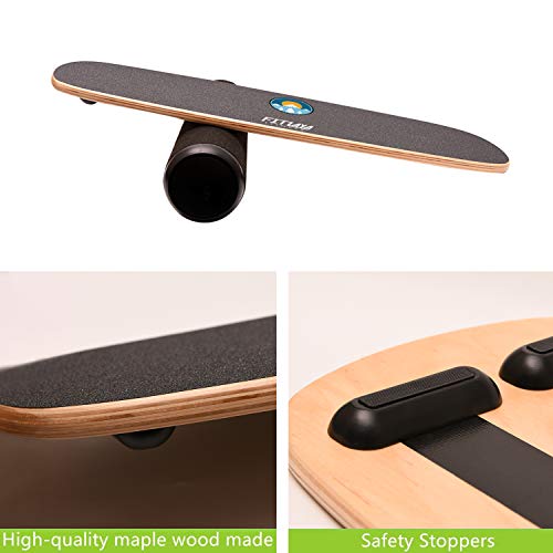 Fitlaya Fitness Balance Board Trainer Wooden Training Equipment for Fitness Workout, Hockey‎, Skateboarding, Surfing and Snowboarding - style: SUN & SNOWMOUNT