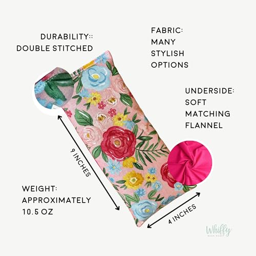 Weighted Eye Pillow, Lavender Microwave Heating Pad, Hot Cold Herbal Pack, Aromatherapy Gift for Mom, Great for Yoga, Sleeping, Relaxation, Scented or Unscented, Handcrafted, 9" x 4" - color: White Foliage