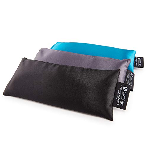 EARTHLITE Holistic Alchemy Aromatherapy Eye Pillow - 100% Silk Cover, Natural Herbs & Flax Seeds, Weighted, Cooling & Soothing - color: Slate Gray