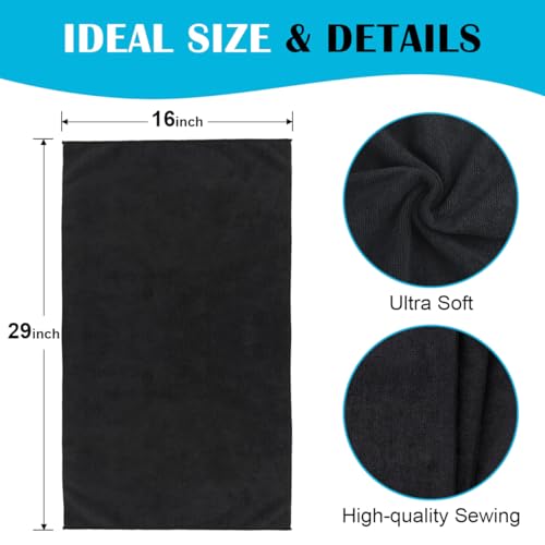Orighty 24-Pack Black Hand Towels, 16x29 inch Microfiber Gym Towels - color: Black, size: 16 x 29 Inches (24 Pack)