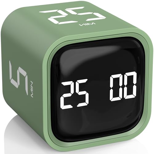 Rotating Productivity Timer 5/25/10/50, Desk Flip Timer for ADHD,Green - color: Green