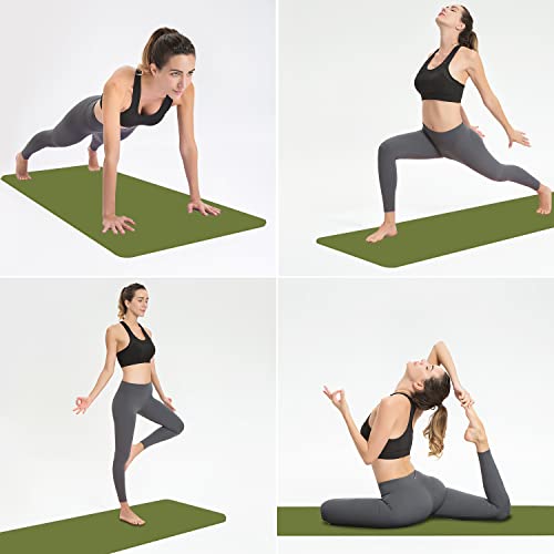 Hatha Yoga TPE Yoga Mat 72"x 27"x1/3" Non-slip Exercise Mat - color: green