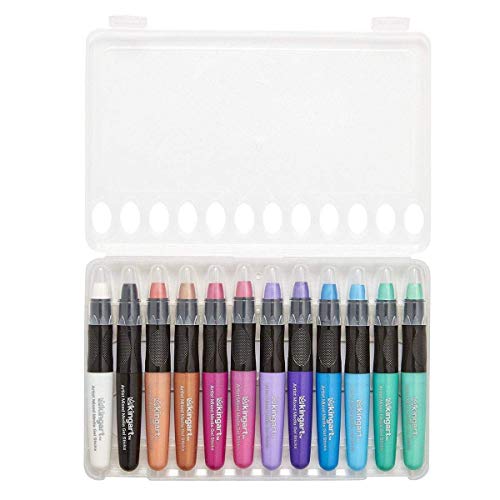 KINGART Mixed Media Gel Stick Crayons, Vibrant, Set of 48-Colors | Water-Soluble Gel Crayons, Smooth Blend, Works on Paper, Wood & Canvas, Odorless, Non-Toxic, Storage Case Included