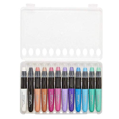 KINGART Mixed Media Gel Stick Crayons, Vibrant, Set of 48-Colors | Water-Soluble Gel Crayons, Smooth Blend, Works on Paper, Wood & Canvas, Odorless, Non-Toxic, Storage Case Included