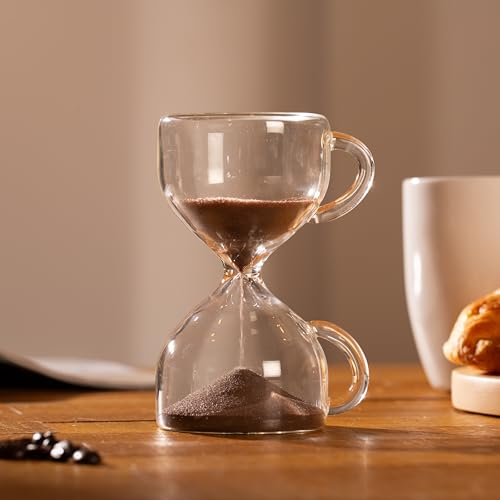Kikkerland Coffee Break Sand Timer – 15-Minute Decorative Hourglass for Home & Office