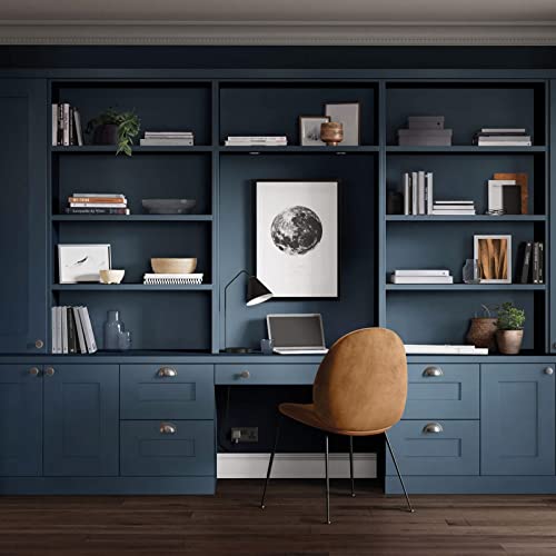 DWIL Matte Finish Furniture Paint - 16 Oz Wood Paint for Cabinets, Doors, Tables, and Dressers Refinishing - Water-Based, Non-Toxic & Odorless, Easy to Apply(Bronze Blue)-Without Tools - color: Bronze Blue, size: 16 Ounce (Pack of 1)