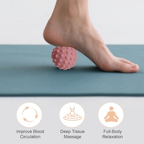 Foot Massage Ball Myofascial Release, Restore Foot Massage Roller, Massage Tool for Tight Muscles and Sore Feet, Pain Relieve from Plantar Fasciitis - color: 1 Pink Massage Ball