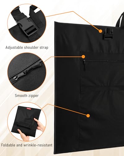 Nicpro Light Weight Art Portfolio Bag, 36x48” Waterproof Art Portfolio Case | with Shoulder & Handle Carry, for Artwork, Poster, Sketch Drawing, Canvas, Photography, Solar Panel Storage - size: 36 x 48 inches