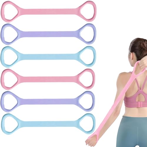 Figure 8 Resistance Bands for Yoga Pilates and Fitness Elastic Stretching Resistances Band for Arms, Back, Shoulders, and Chest Workouts, Versatile Pilates Equipment for Women and Men (6 Pack)