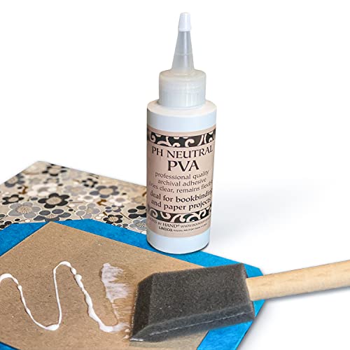 Archival PVA Glue Repairing Kit | Used for Bookbinding, Scrapbooking, Journaling, Craft Making, Includes Adhesive, Foam Brush, Bone Folder, Container