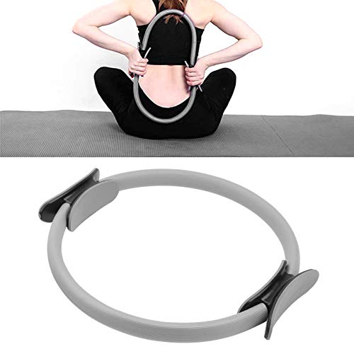 Yoga Ring, Pilates Circle for Home Gym Exercises Strengthens Core Muscles Fitness Ring for All Levels and Lie Positions(Grey)