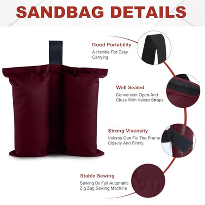 ABCCANOPY Canopy Weights 120 LBS Tent Sand Bags,4-Pack Burgundy(No Sand) - color: Burgundy, size: 120 LBS