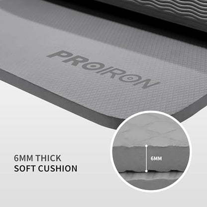 PROIRON Foldable Yoga Mat 0.24"/0.16" for Home Workout & Travel, Non Slip Travel Yoga Mats with Carry Bag, Packable Yoga Mat for Home Gym, Pilates, Fitness,Stretching - color: (0.24" TPE) Gray