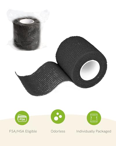 FriCARE Self Adhesive Bandage Wrap, Medical Tape in First Aid Kit | Elastic Cohesive Bandages for Sports/Vet/Wrist Ankle Wounds, 2 Inches X 5 Yards, Latex-free 6 Rolls, Royal Garnet - color: Royal Garnet