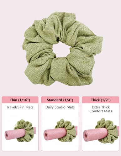 Yoga Mat Scrunchie Yoga Mat Strap Carrier Pilates Mat Holder - color: Light Green