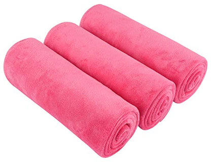 SINLAND Microfiber Gym Towels, Workout Sweat Towel 16x32In - color: Dark Pinkx3