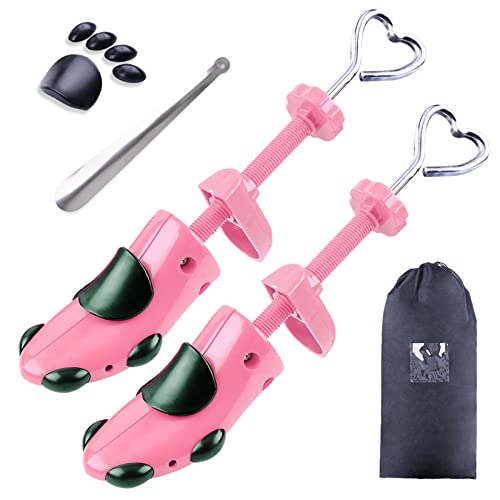 cyrico Shoe Stretcher Women 4-way Shoe Expander Widener Shoe Tree Shape for Wide Feet - color: Pink for Shoes Size Us 5.5-10