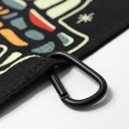 RokFit Gym & Golf Towel – Multi-Use, Quick-Dry, Durable Utility Towel with Bold Graphic and Carabiner Clip (Rise Stronger, Strike of Fate) - color: Rise Stronger With Every Strike of Fate