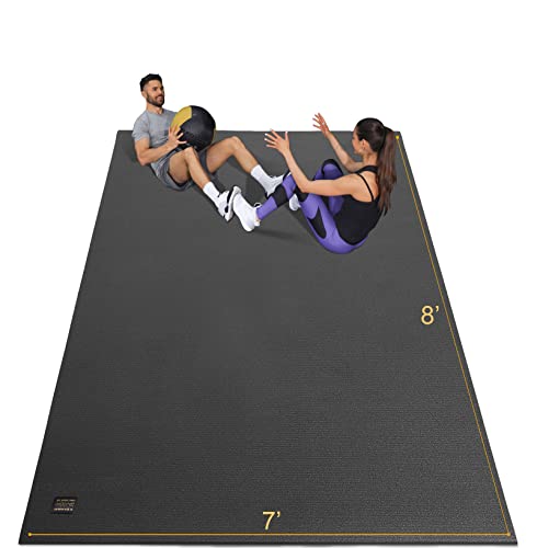 GXMMAT Extra Wide Large Exercise Mat 12'x7'/10'x7/8'x7(7mm) - size: 7*8 FT