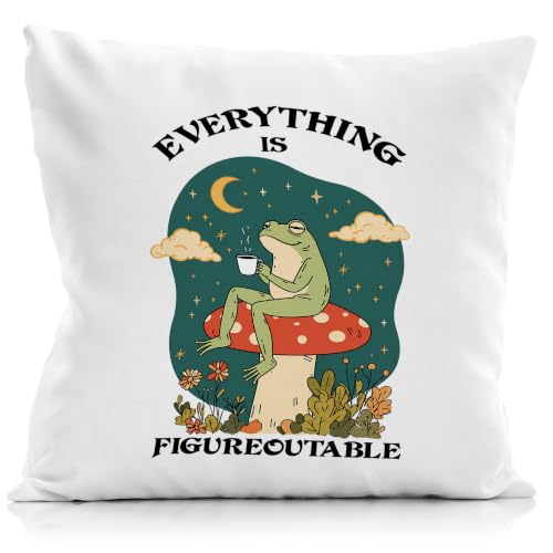 Everything is Figureoutable Inspirational Throw Pillow Cover 18x18 - color: Everything is Figureoutable