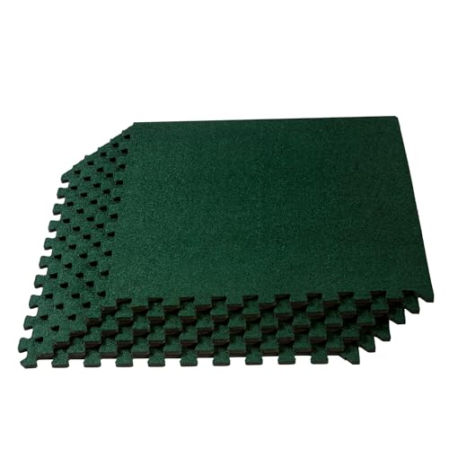 We Sell Mats 3/8 Inch Thick Interlocking Foam Carpet Tiles Durable Carpet Squares Anti Fatigue Support for Home Office or Classroom Use - color: Hunter Green, style: 16 Square Feet (4 Tiles)