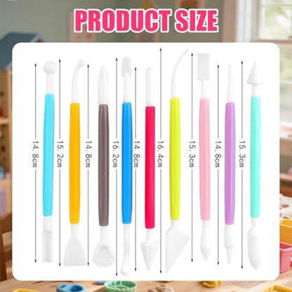 Clay Tools, 9Pcs Air Dry Clay Tool Polymer Clay Tools, Double-Ended Safe Ultralight for Beginner