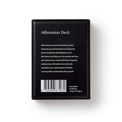 Mal Paper Affirmation Card Deck - 52 Pack | Great for Mindfulness Challenge, Mantras, Meditation Tools, Inspirational Cards and as a Positive Thinking Tool | Gratitude Card Gifts for Men and Women