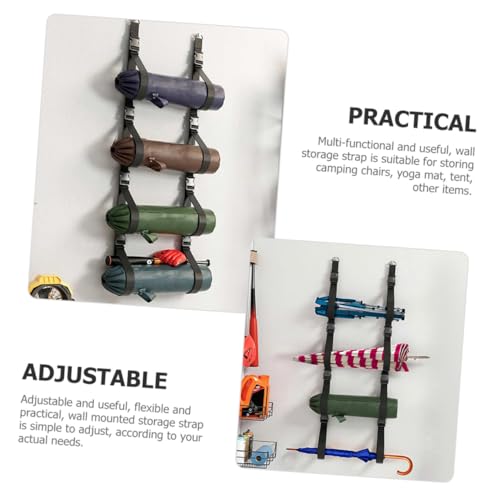 2pcs Adjustable Wall Mounted Storage Straps for Garage and Camping Chair, Heavy-duty Buckle Hanging Organizer, Multi-use Wall Storage System for Home and Outdoor