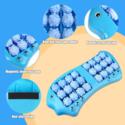 Foot Roller Massager for Plantar Fasciitis Relief, Large Size Roller Foot Massage Shiatsu Acupuncture Massage, Reflexology Tool,Heel, Arch, Muscle Aches, Foot Pain, Stress Relief - Relaxation Gift - color: Blue