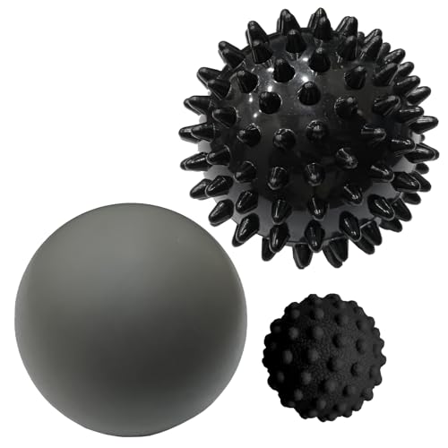 3PCS Firm Massage Lacrosse Balls for Myofascial Release, Muscle Knots, Trigger Point Therapy, Yoga Deep Tissue Massage, Pain Relieve from Plantar Fasciitis, Muscle Soreness Massager Ball - color: 3 Style Massage Ball