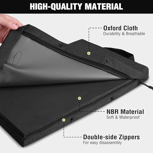 WORKPRO 17" Kneeling Pad with Removable Cover, Black - color: Black
