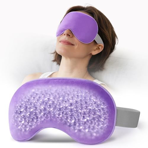 Umisleep Heated Eye Mask, Microwavable Moist Heat, Warm Compress, Purple | Eye Heating Pad for Dry Eyes, MGD, Stye, Blepharitis and Chalazion, Weighted Eye Mask for Sinus Headache, Eye Warmer - color: Purple
