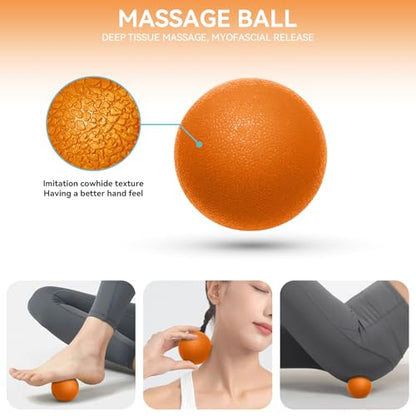 Krightlink 5 in 1 Foam Roller Set Trigger Point Exercise Foam Roller - color: Orange Black